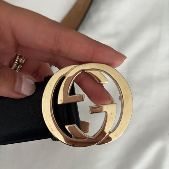 Gucci Blondie Belt Black Leather with Gold Buckle - Picture 4 of 4